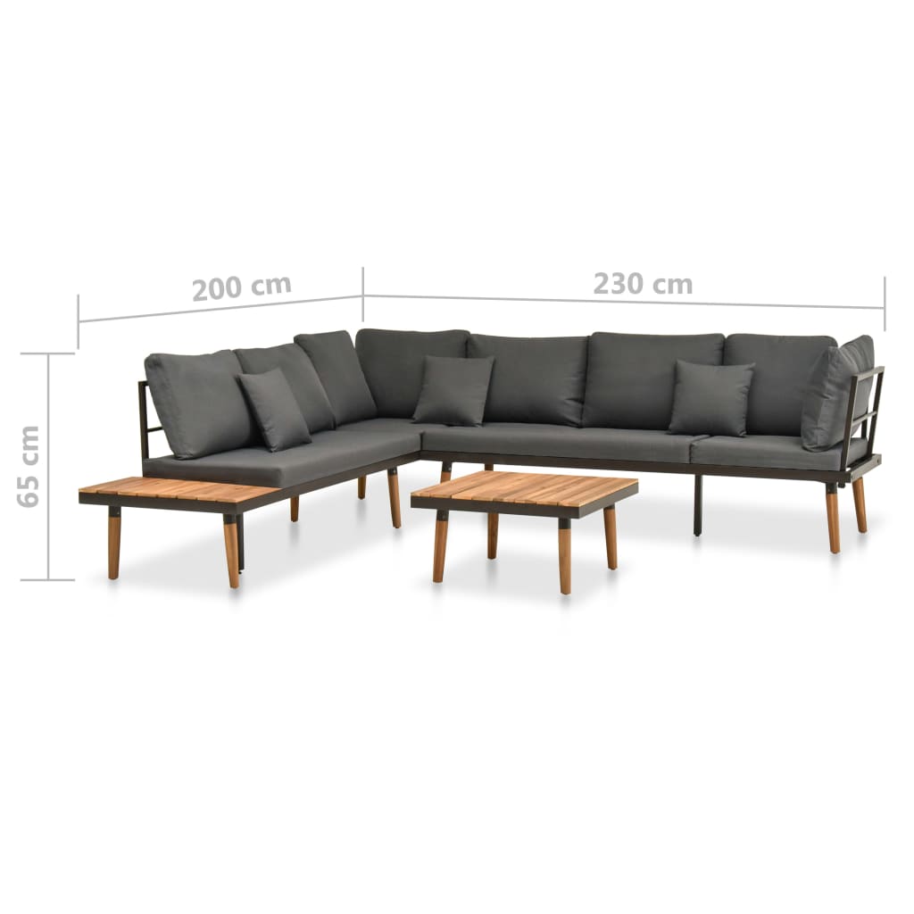 vidaXL Ensemble de salon de jardin 4 pcs avec coussins Bois d'acacia massif