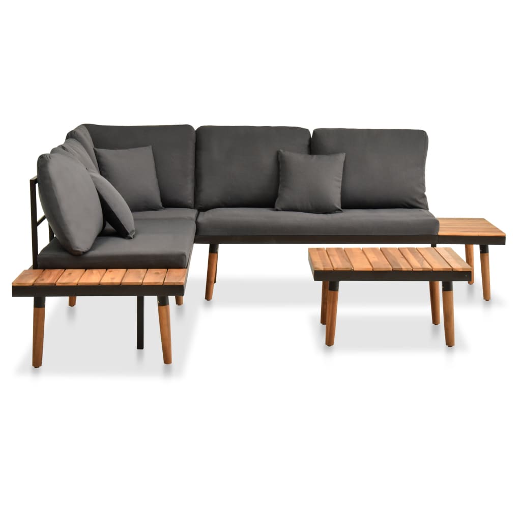 vidaXL Ensemble de salon de jardin 4 pcs avec coussins Bois d'acacia massif