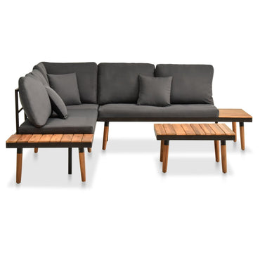 vidaXL Ensemble de salon de jardin 4 pcs avec coussins Bois d'acacia massif
