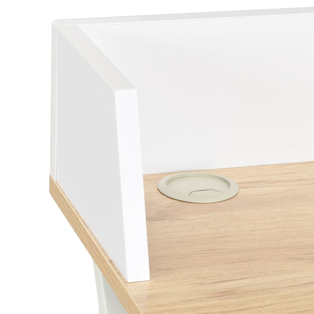 vidaXL Schreibtisch Weiß und Natur 80x50x84 cm