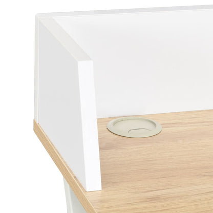 vidaXL Schreibtisch Weiß und Natur 80x50x84 cm