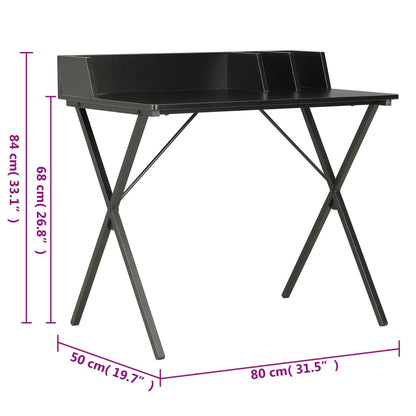 vidaXL Schreibtisch Schwarz 80x50x84 cm