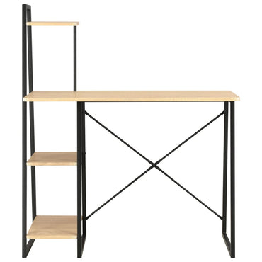 vidaXL Schreibtisch mit Regaleinheit Schwarz und Eiche 102×50×117 cm