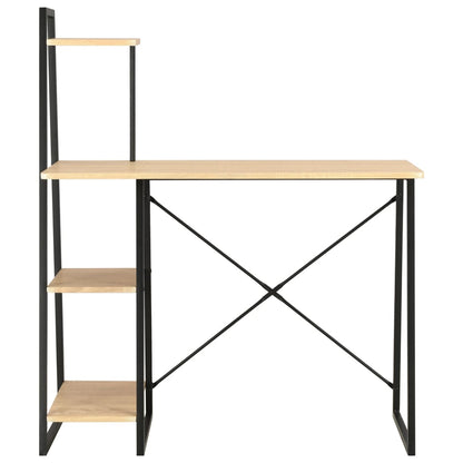 vidaXL Schreibtisch mit Regaleinheit Schwarz und Eiche 102×50×117 cm