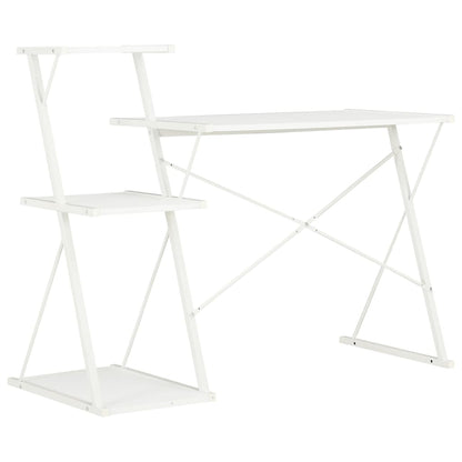 vidaXL Bureau avec étagère Blanc 116x50x93 cm