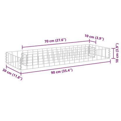 vidaXL Gabionen-Hochbeet Verzinkter Stahl 90x30x10 cm
