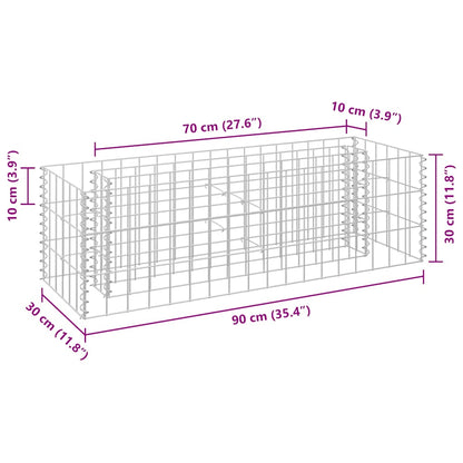 vidaXL Gabionen-Hochbeet Verzinkter Stahl 90×30×30 cm