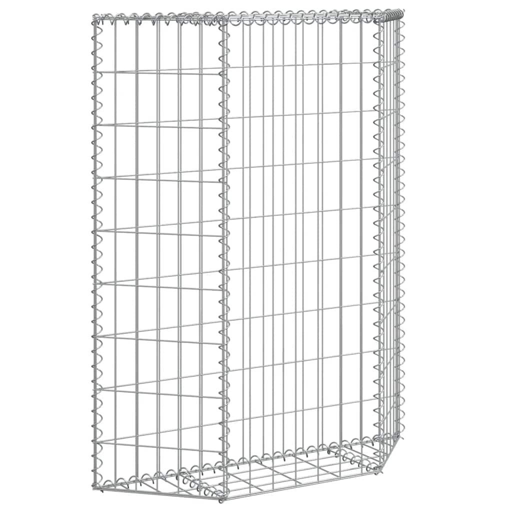 vidaXL Gabionen-Hochbeet Trapezform Verzinkter Stahl 80x20x100 cm