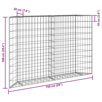 vidaXL Gabionen-Hochbeet Trapezform Verzinkter Stahl 150x20x100 cm