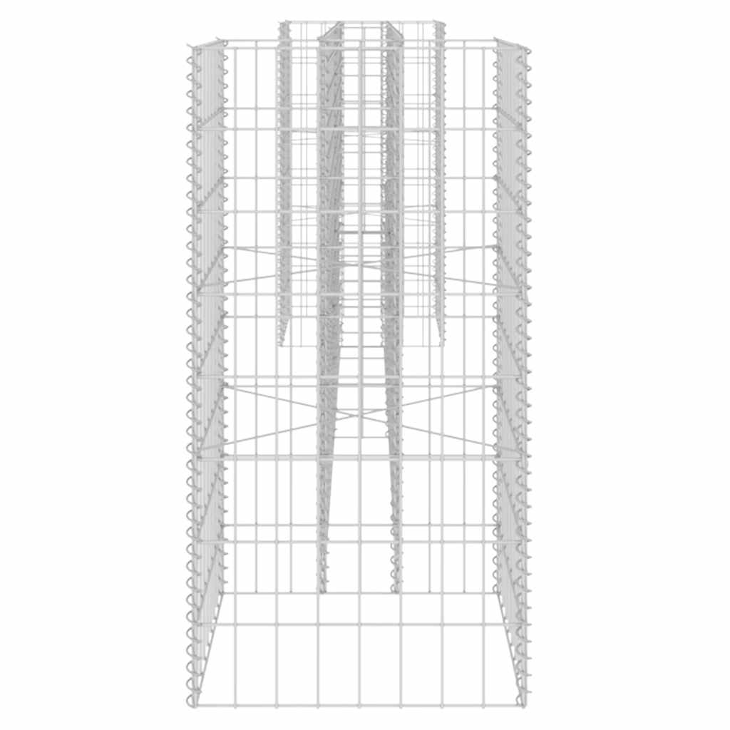 vidaXL H-förmiger Gabionen-Pflanzkorb Stahldraht 260x40x80 cm