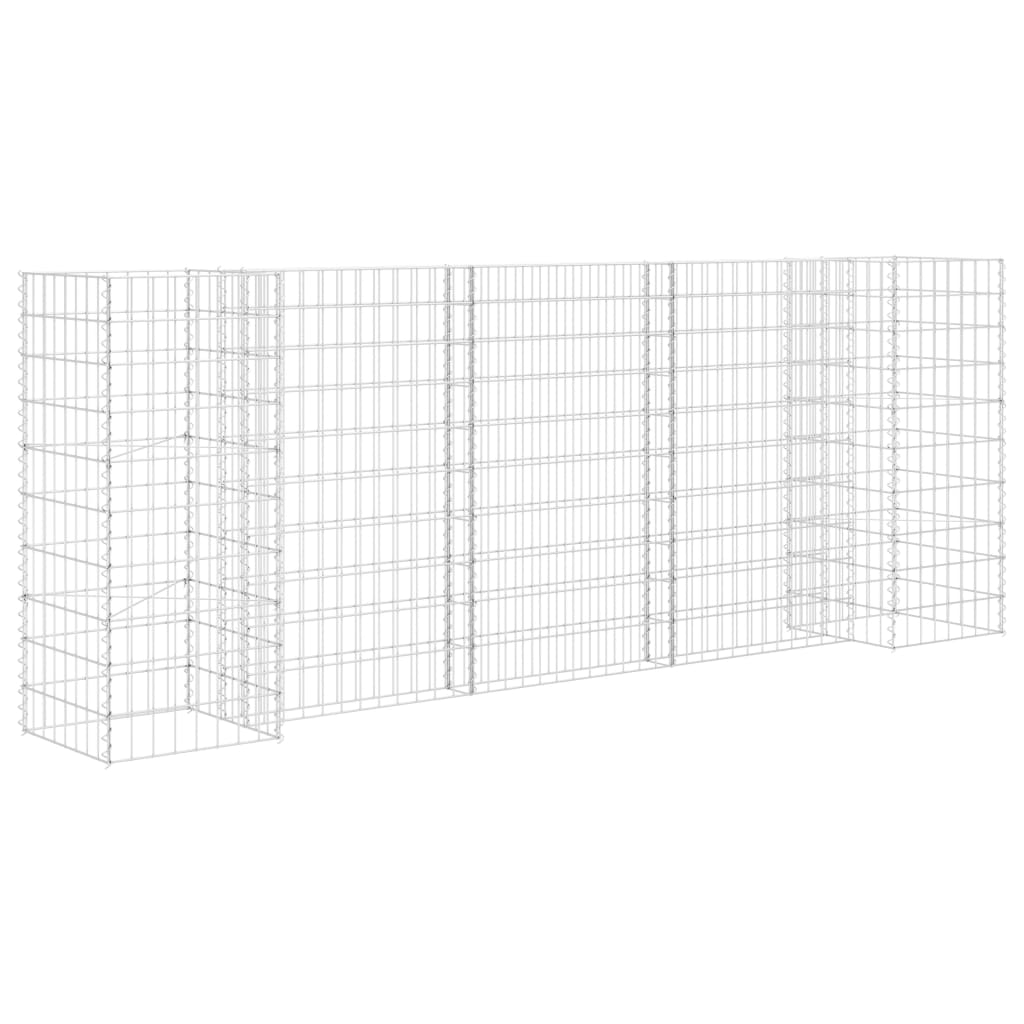 vidaXL H-förmiger Gabionen-Pflanzkorb Stahldraht 260x40x100 cm