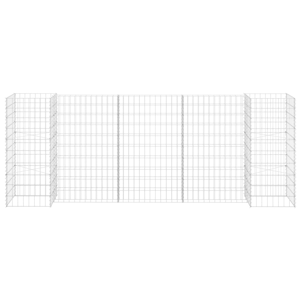 vidaXL H-förmiger Gabionen-Pflanzkorb Stahldraht 260x40x100 cm