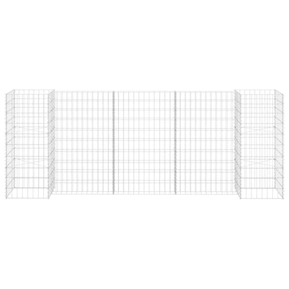 vidaXL H-förmiger Gabionen-Pflanzkorb Stahldraht 260x40x100 cm