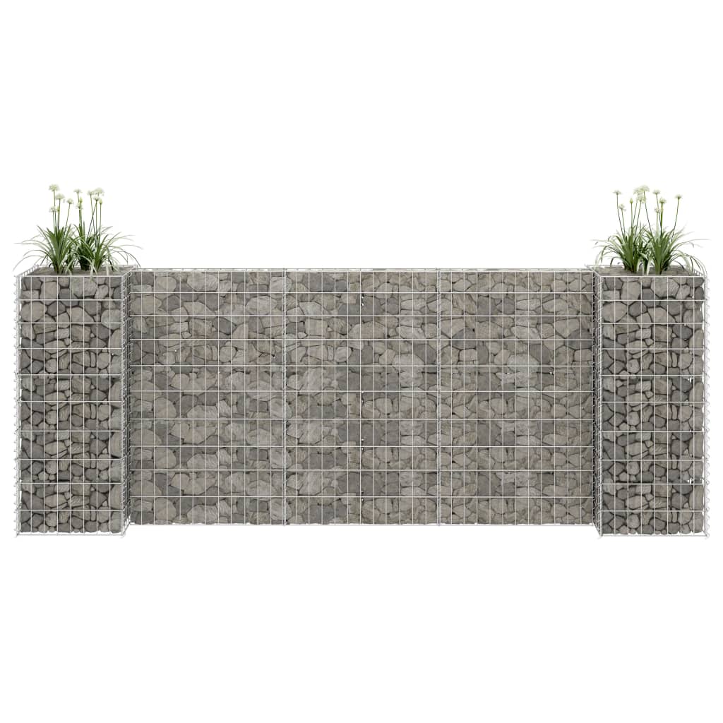 vidaXL H-förmiger Gabionen-Pflanzkorb Stahldraht 260x40x100 cm
