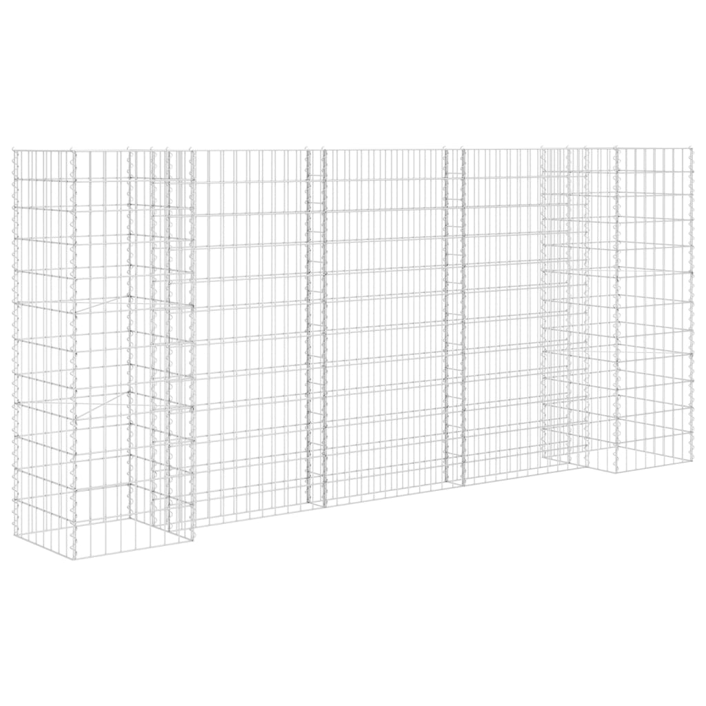 vidaXL H-förmiger Gabionen-Pflanzkorb Stahldraht 260x40x120 cm