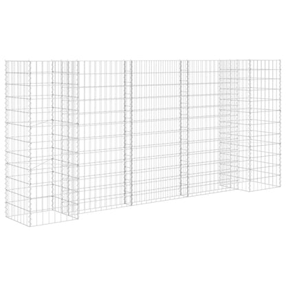 vidaXL H-förmiger Gabionen-Pflanzkorb Stahldraht 260x40x120 cm
