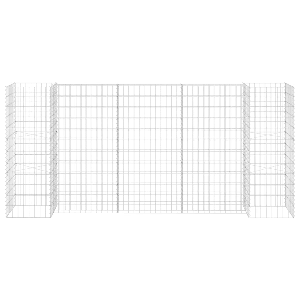 vidaXL H-förmiger Gabionen-Pflanzkorb Stahldraht 260x40x120 cm
