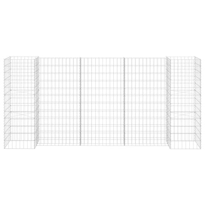 vidaXL H-förmiger Gabionen-Pflanzkorb Stahldraht 260x40x120 cm
