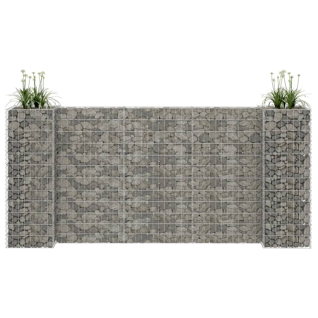 vidaXL H-förmiger Gabionen-Pflanzkorb Stahldraht 260x40x120 cm