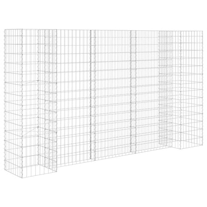 vidaXL H-förmiger Gabionen-Pflanzkorb Stahldraht 260x40x150 cm