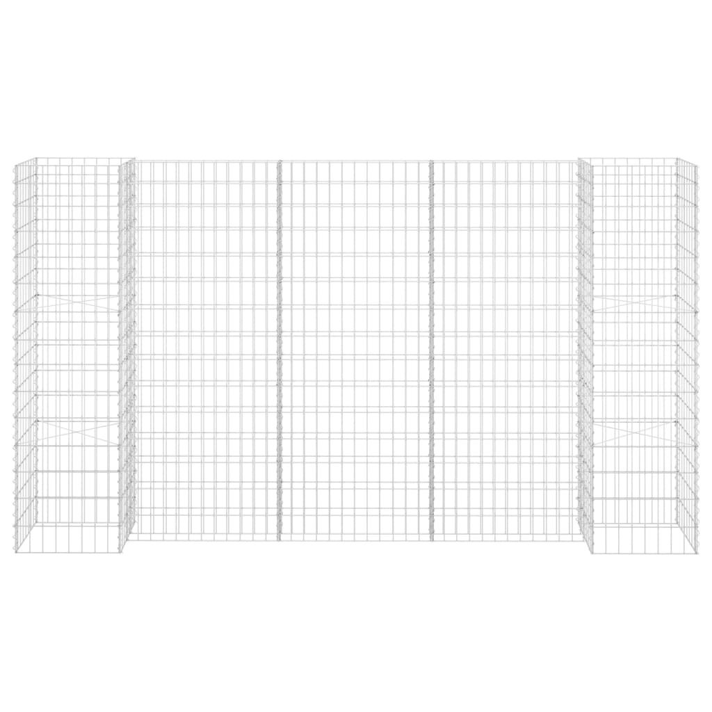 vidaXL H-förmiger Gabionen-Pflanzkorb Stahldraht 260x40x150 cm