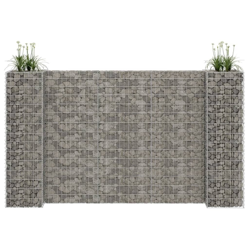 vidaXL H-förmiger Gabionen-Pflanzkorb Stahldraht 260x40x150 cm