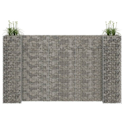 vidaXL H-förmiger Gabionen-Pflanzkorb Stahldraht 260x40x150 cm