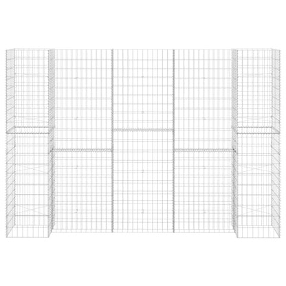 vidaXL H-förmiger Gabionen-Pflanzkorb Stahldraht 260x40x180 cm