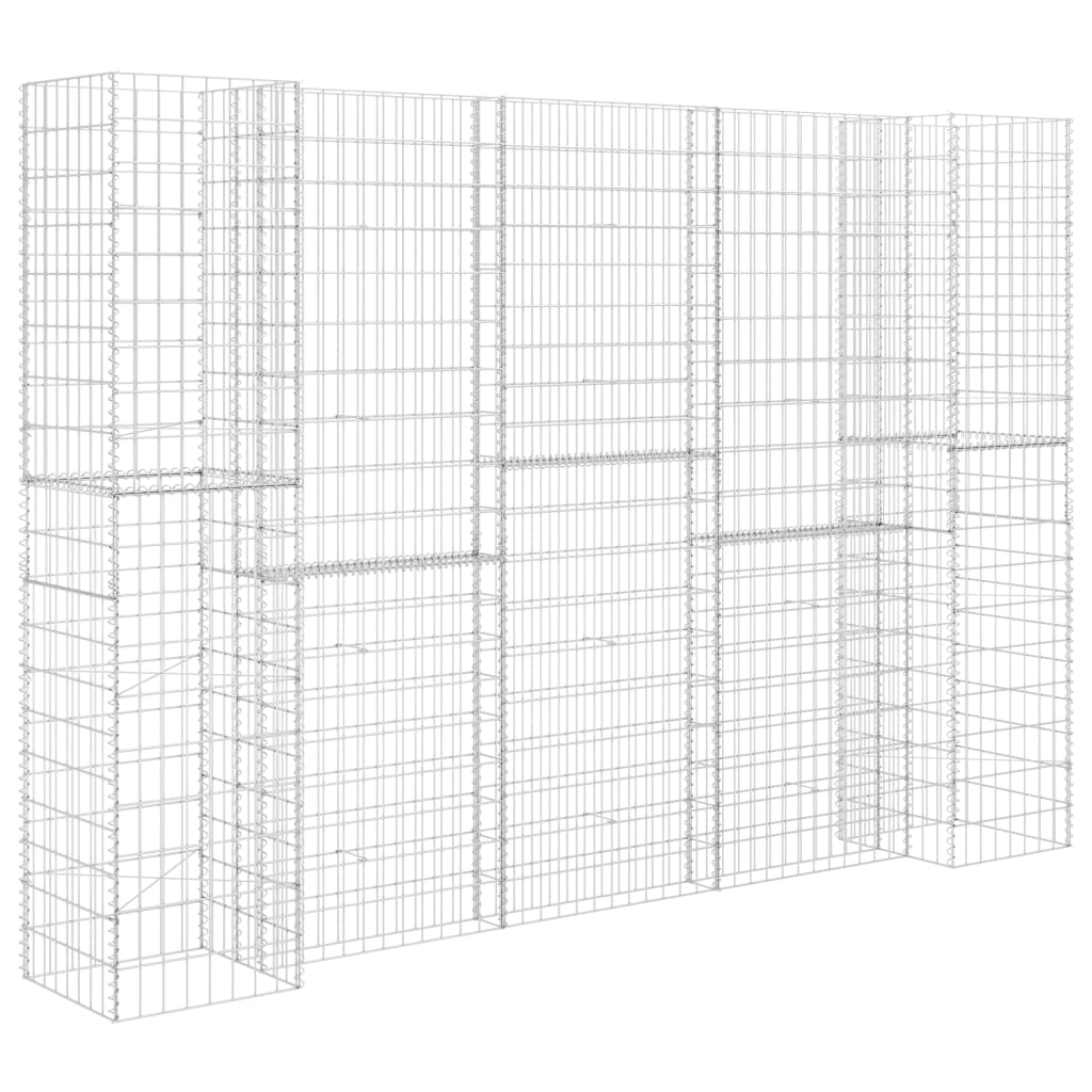 vidaXL H-förmiger Gabionen-Pflanzkorb Stahldraht 260x40x200 cm