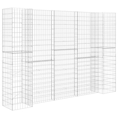 vidaXL H-förmiger Gabionen-Pflanzkorb Stahldraht 260x40x200 cm