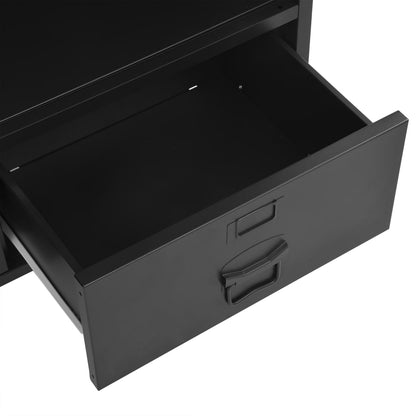 vidaXL Bücherregal Industrie-Stil Schwarz 90x40x180 cm Stahl