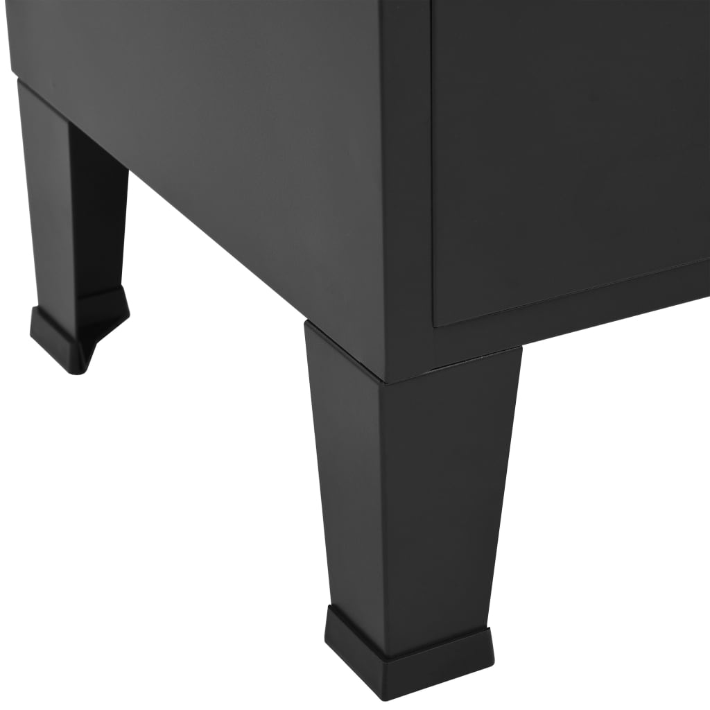 vidaXL Bücherregal Industrie-Stil Schwarz 90x40x180 cm Stahl