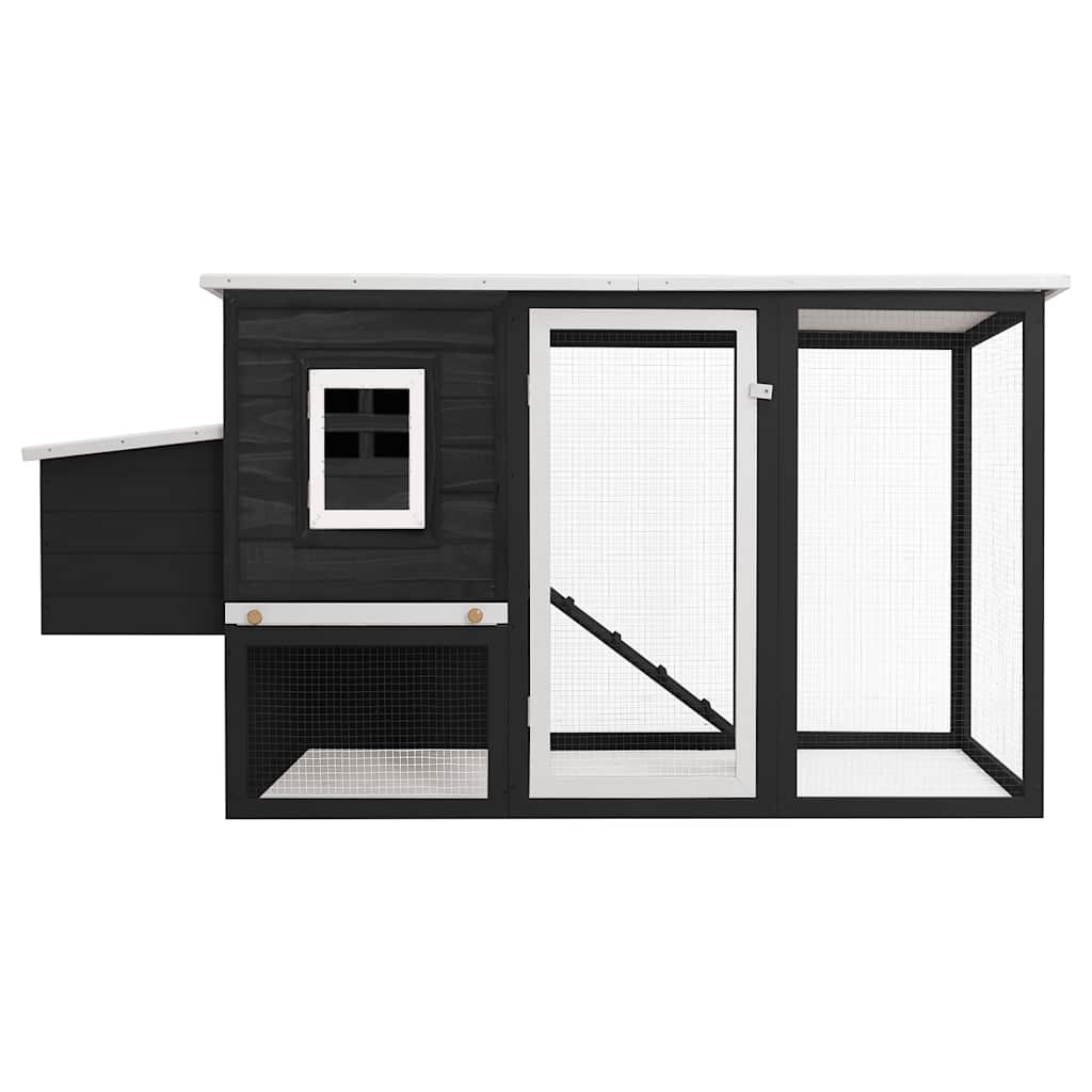 Garten-Hühnerstall mit 1 Legenest Grau Holz