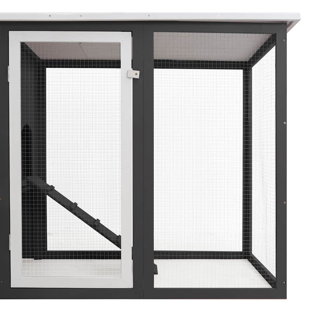 Garten-Hühnerstall mit 1 Legenest Grau Holz