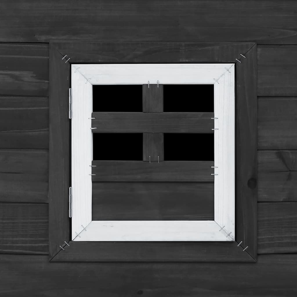 Garten-Hühnerstall mit 1 Legenest Grau Holz