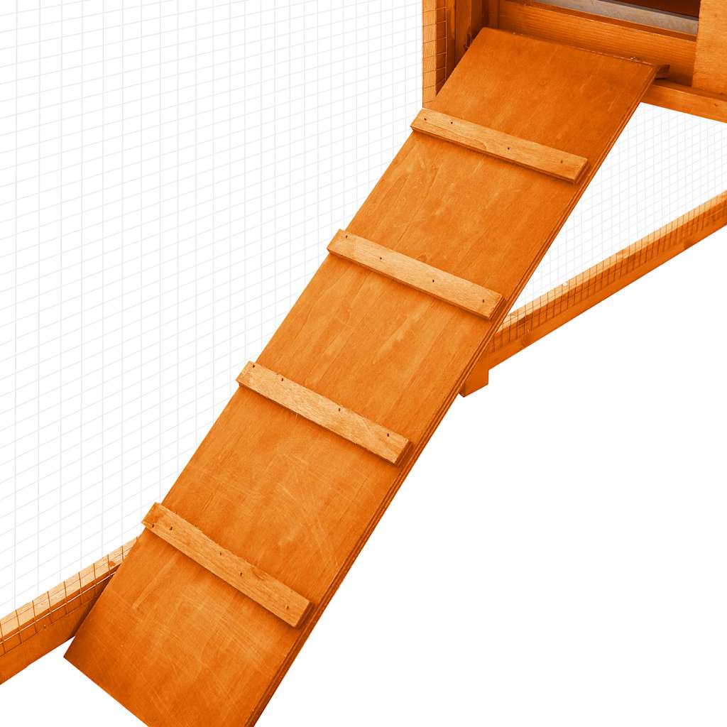 Kaninchenstall mit Freilauf Braun Tanne Massivholz