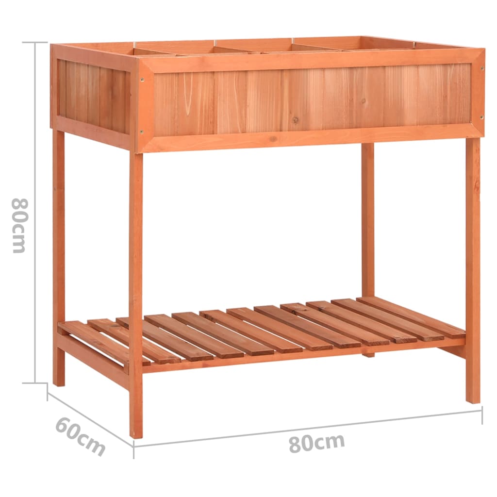 vidaXL Pflanzgefäß für Kräuter 80x60x80 cm Massivholz Tanne