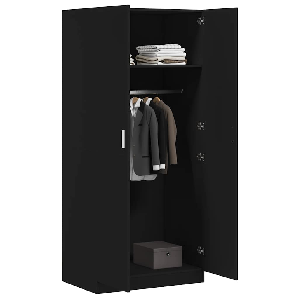 Kleiderschrank Schwarz 80x52x180 cm Holzwerkstoff