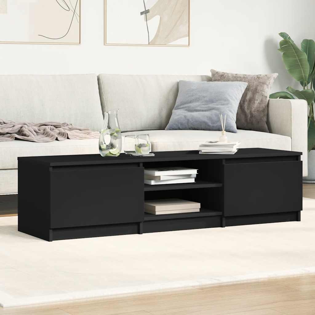 vidaXL Meuble TV Noir 140x40x35,5 cm Aggloméré