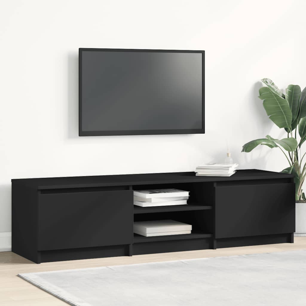 vidaXL Meuble TV Noir 140x40x35,5 cm Aggloméré