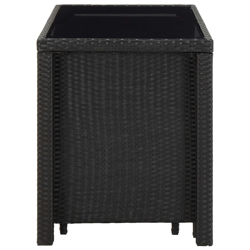 vidaXL 5-tlg. Garten-Essgruppe mit Auflagen Poly Rattan Schwarz