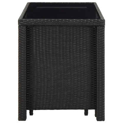 vidaXL 5-tlg. Garten-Essgruppe mit Auflagen Poly Rattan Schwarz