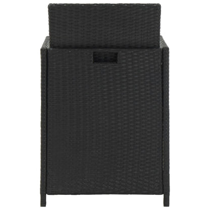 vidaXL 5-tlg. Garten-Essgruppe mit Auflagen Poly Rattan Schwarz