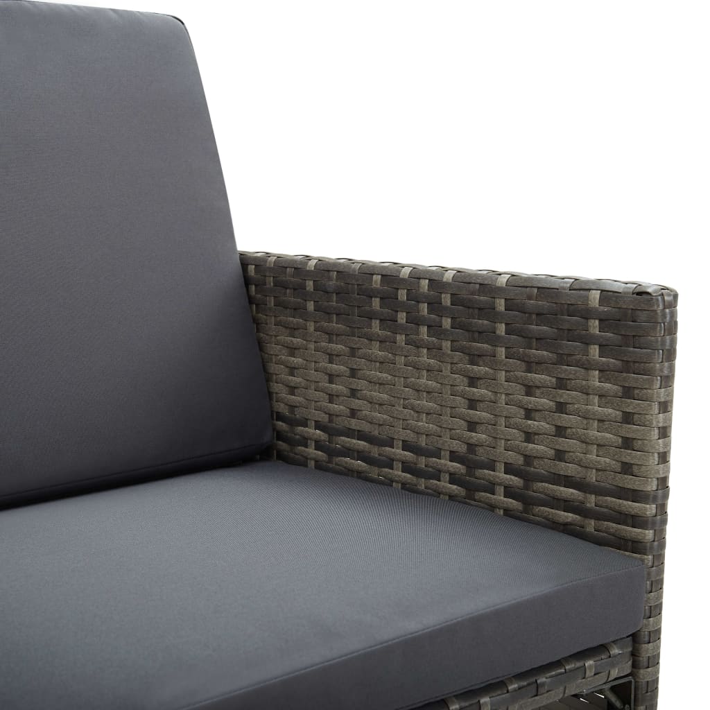 vidaXL Ensemble de salle à manger de jardin 5 pcs avec coussins résine tressée gris