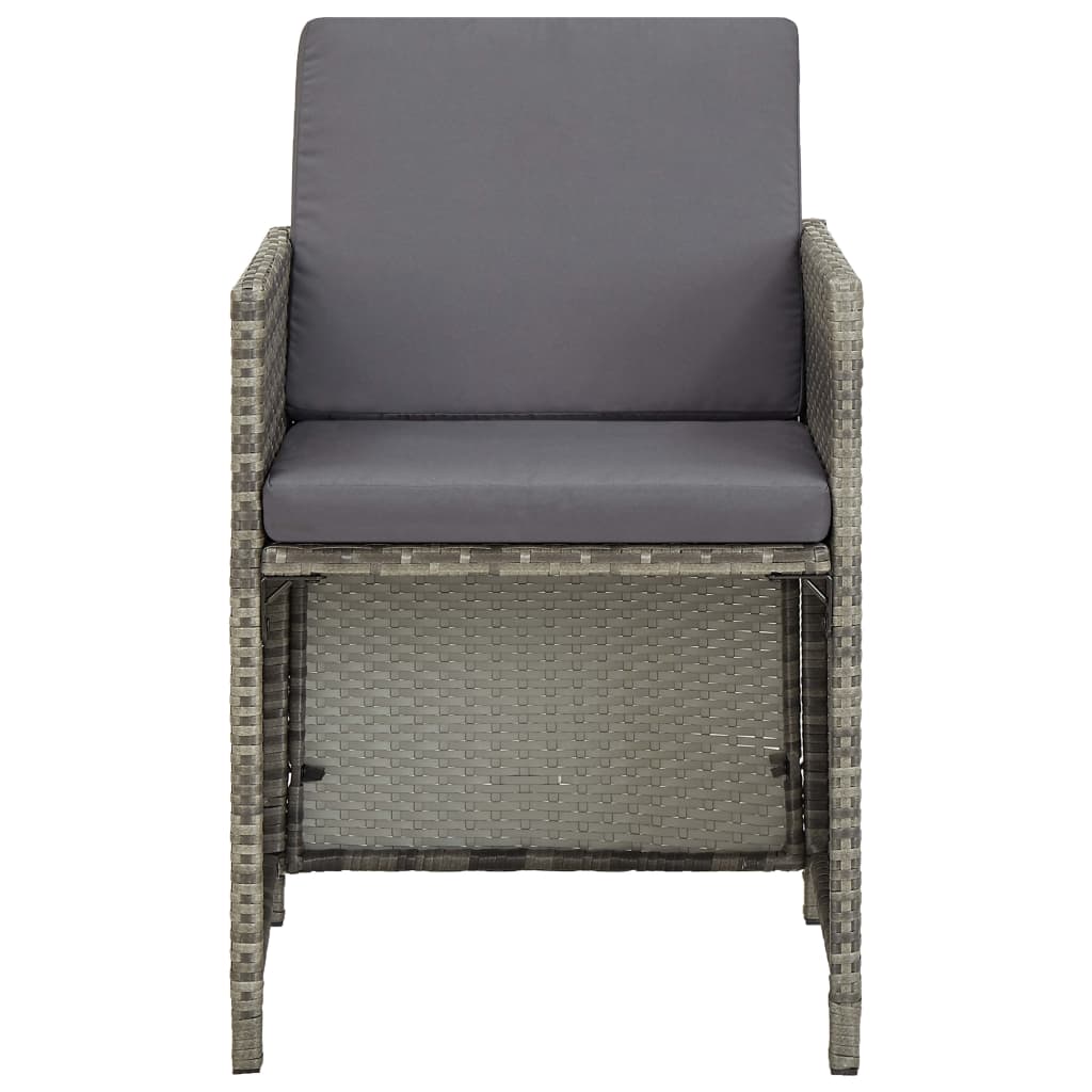vidaXL Ensemble de salle à manger de jardin 5 pcs avec coussins résine tressée gris