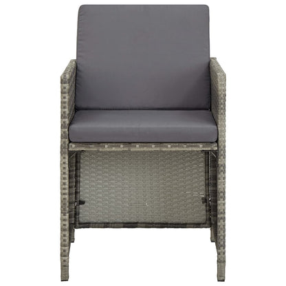 vidaXL Ensemble de salle à manger de jardin 5 pcs avec coussins résine tressée gris