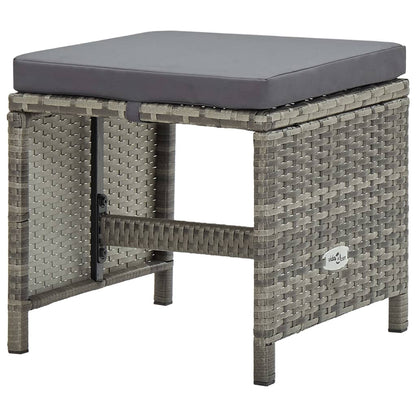 vidaXL Ensemble de salle à manger de jardin 5 pcs avec coussins résine tressée gris