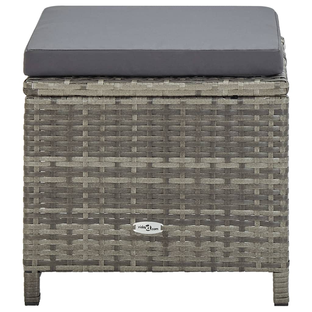 vidaXL Ensemble de salle à manger de jardin 5 pcs avec coussins résine tressée gris