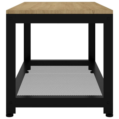 vidaXL Couchtisch Hellbraun und Schwarz 90x45x45 cm MDF und Eisen