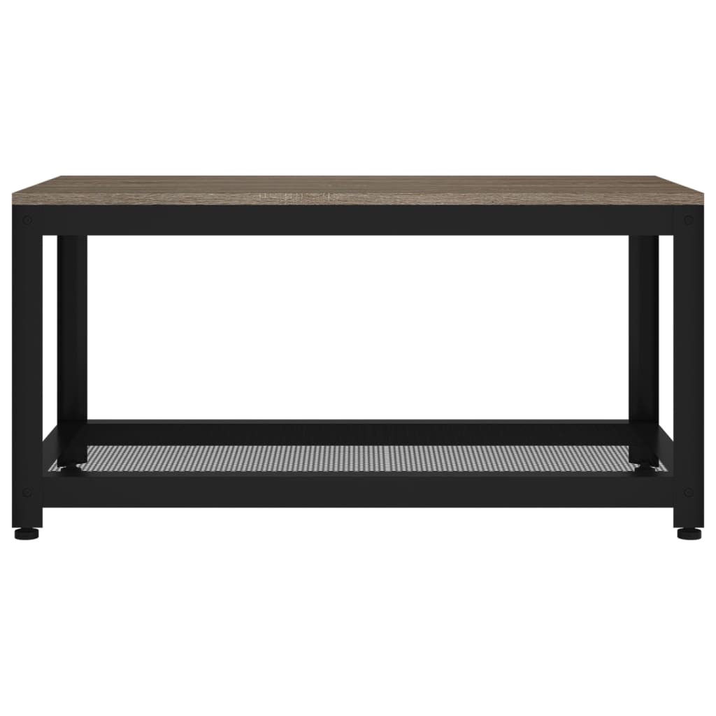 vidaXL Couchtisch Grau und Schwarz 90x45x45 cm MDF und Eisen